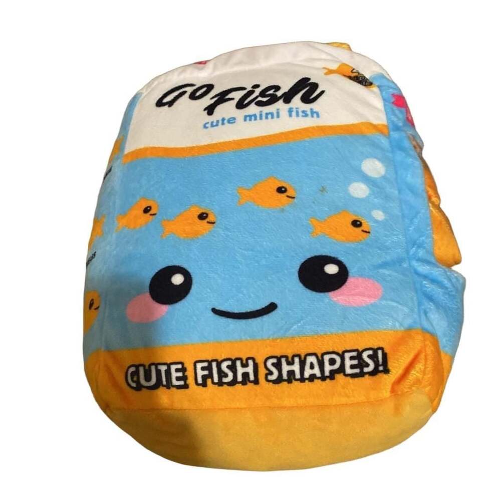 Go Fish 12" Fleece Plush Goldfish Snack Crackers Pillow w/Mini Removeable 4 Fish